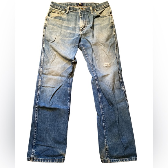 Wrangler Naturally Distressed Vintage Blokecore Denim Jeans 34/32 - Picture 15 of 16